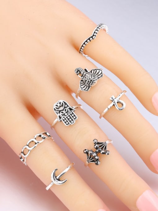 Gujin Retro style Personalized Alloy Ring Set 2