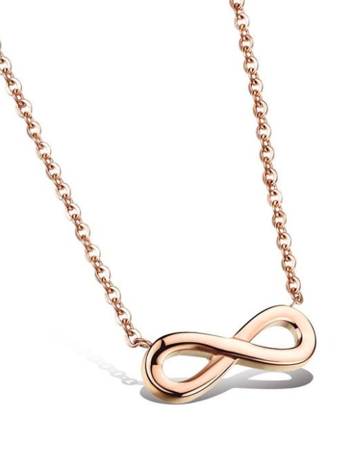 Open Sky Stainless Steel With Rose Gold Plated Simplistic Monogrammed Necklaces 0