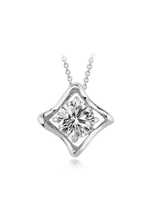 OUXI Simple Four-pointed Star Zircon Necklace 0