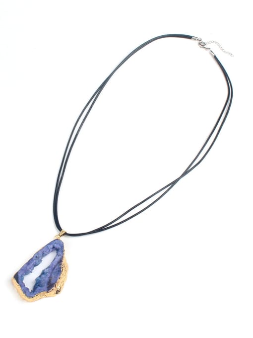 HN1872-C Color Irregular Natural Stone Pendant Fashion Necklace