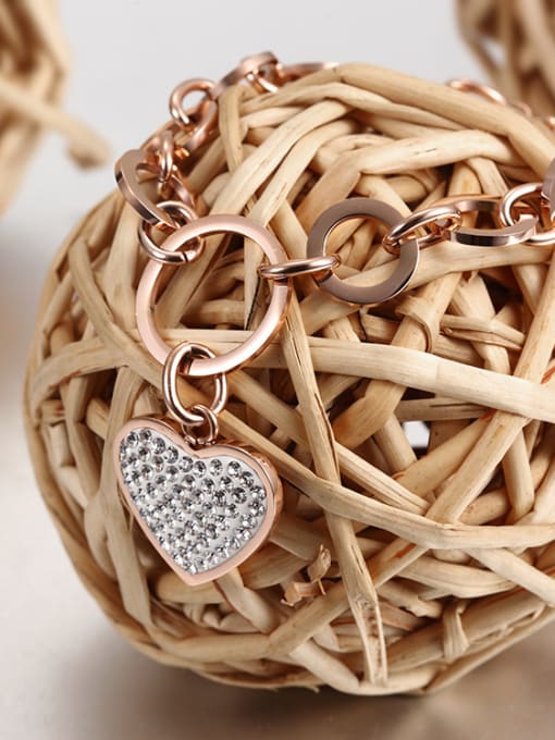 JINDING Love Heart Diamond Circle Rose Gold Bracelet 2