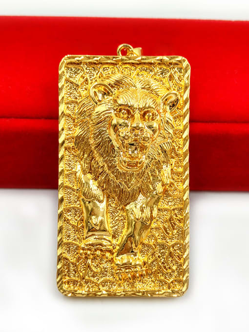 Neayou Men Delicate Square Shaped Lion Pattern Pendant