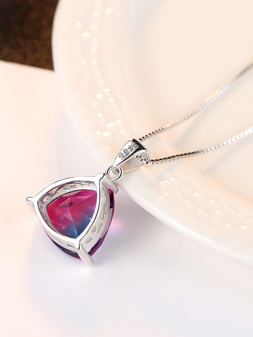 CCUI Sterling silver Rainbow semi-precious stones Triangle necklace 2