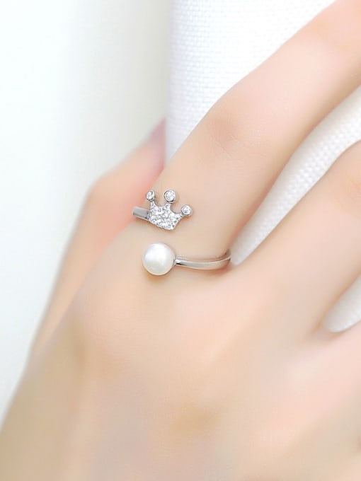 Peng Yuan Freshwater Pearl Crown Opening Ring 1