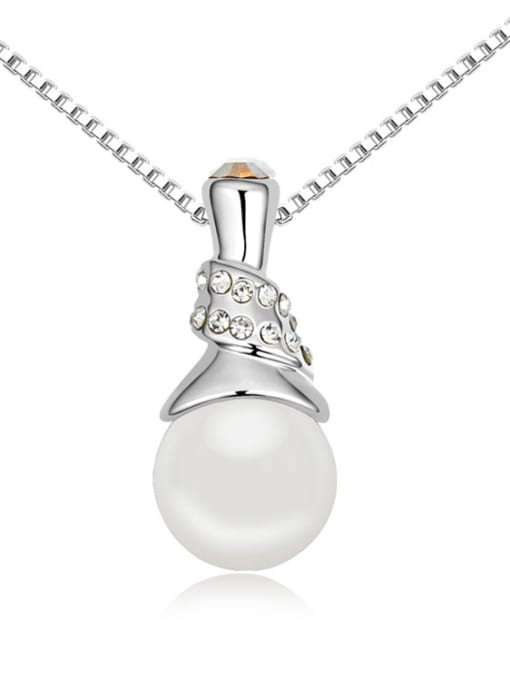 White Chanz using austrian elements in Austria pearl necklace Venus love clavicle Pendant Chain