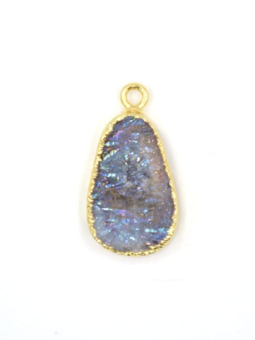 Tess Irregular Natural Stone Gold Plated Pendant 0