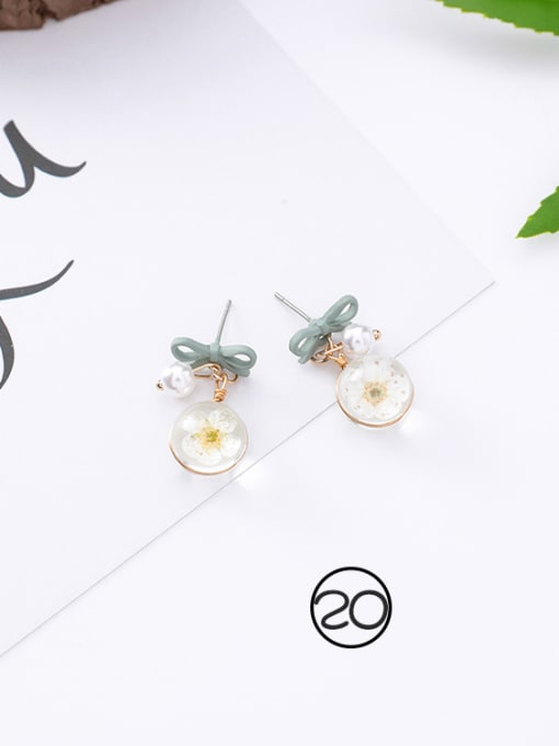 20#Z3403D Alloy With White Gold Plated Fashion Flower Chandelier Earrings
