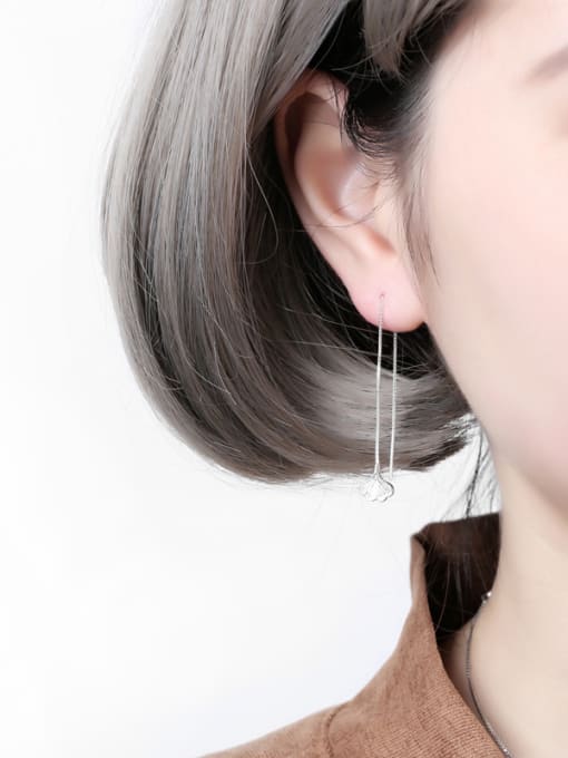 Peng Yuan Little Gingko Leaf Silver Line Earrings 1