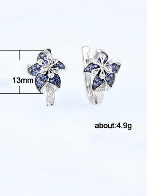 platinum Copper With Platinum Plated Delicate Flower Clip On Earrings