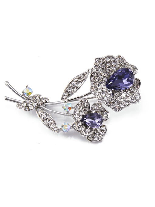 Inboe 2018 Flower-shaped Crystal Brooch 1