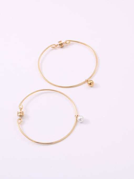 GROSE Titanium With Gold Plated Simplistic Round Bangles 4