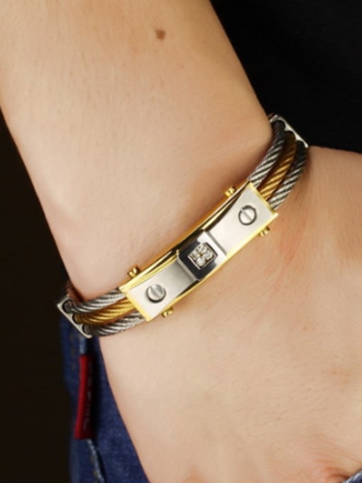 Open Sky Personalized Gold Plated Titanium Bracelet 1