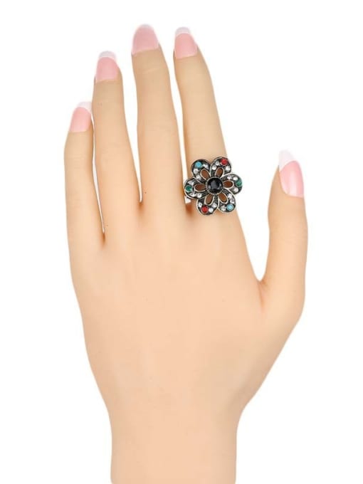 Gujin Retro style Cubic Resin stones Crystals Alloy Ring 1