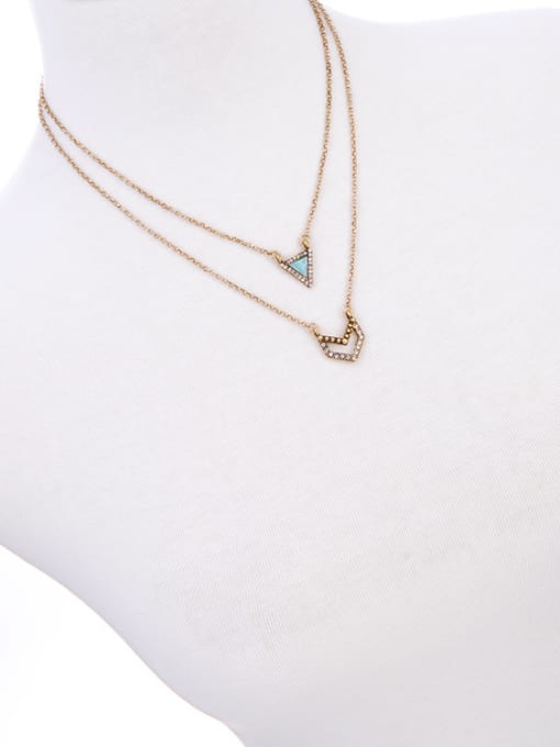 KM Simple Geometric Multi-layer Alloy Necklace 3