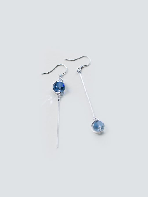 Rosh S925 silver synthetic blue crystal drop stud Earring 0