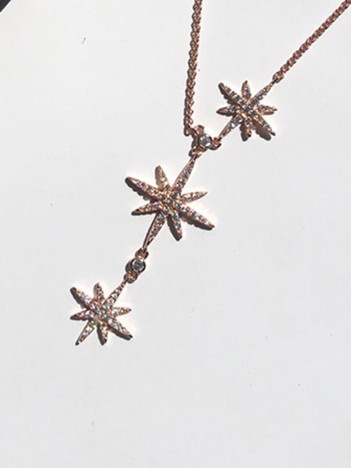My Model Three Sparking Stars Micro Pave Zircons Stretch  Necklace 0