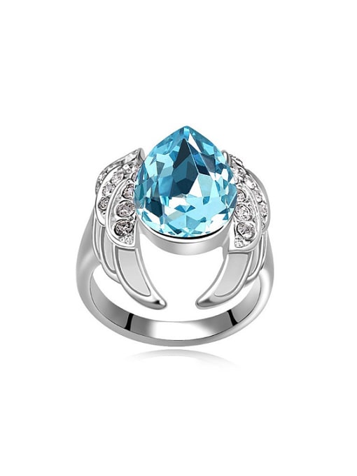 QIANZI Fashion Water Drop austrian Crystals Alloy Ring