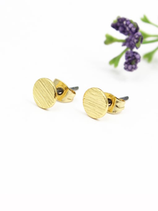 golden Exquisite Twill Design Round Shaped Earrings