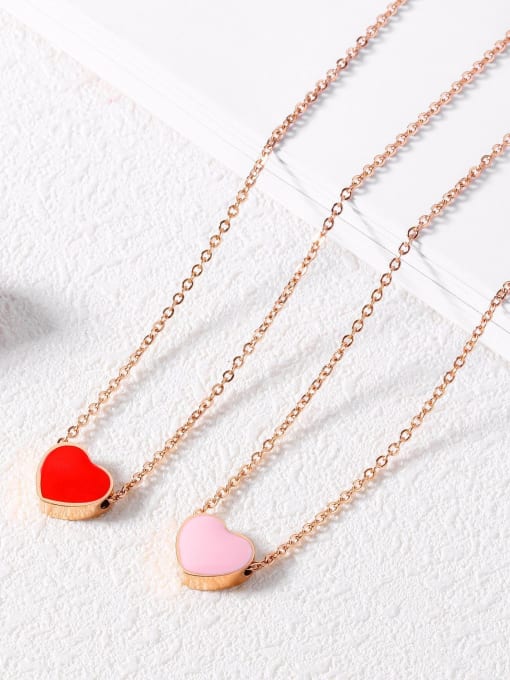 Open Sky Simple Heart Rose Gold Plated Necklace 3