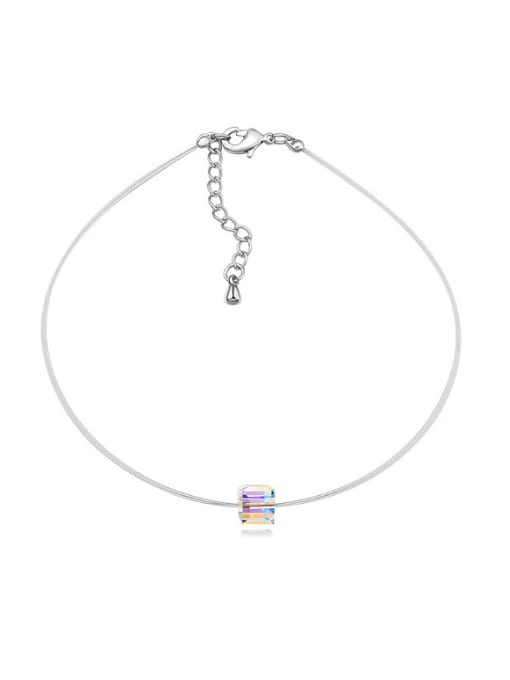 QIANZI Simple austrian Crystal Bead Alloy Anklet 1