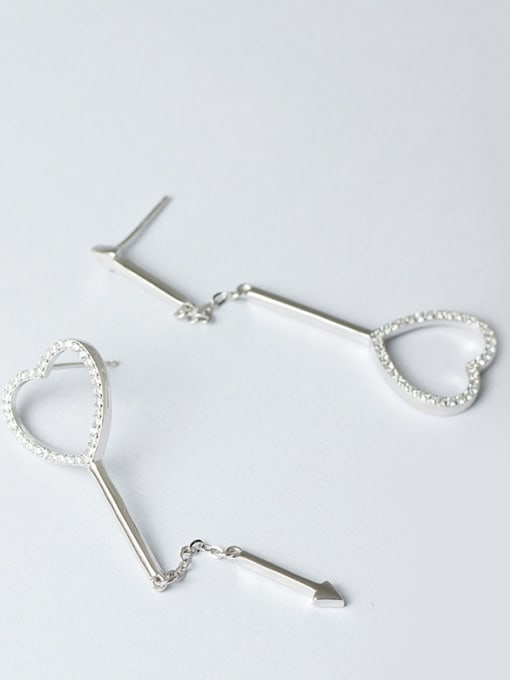 SILVER MI S925 Silver Heart -shape Zircons Necklace 2