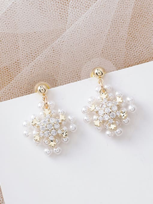 Main plan section Alloy With Gold Plated Personality Flower Drop Earrings