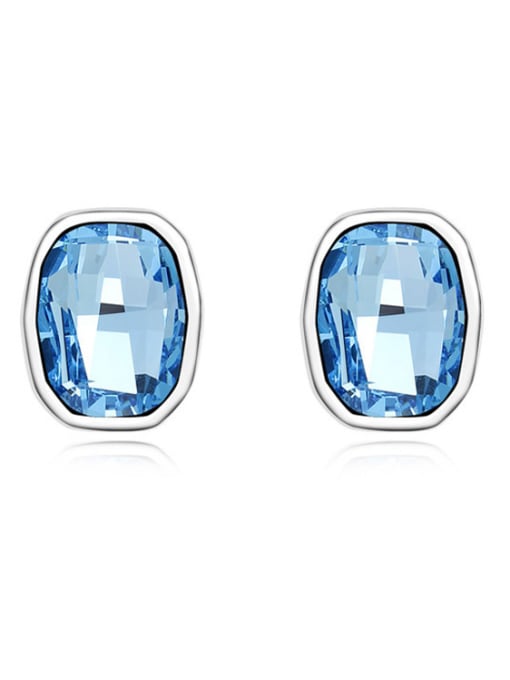 QIANZI Simple Clear austrian Crystal Alloy Stud Earrings 3