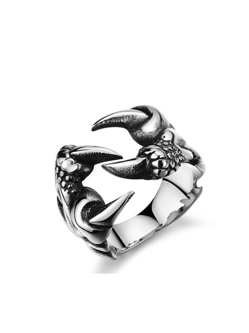 Open Sky Punk style Personalized Dragon Claw Titanium Ring 0