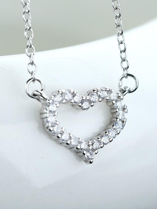 kwan Fashion Micro Pave Heart Pendant Necklace 1