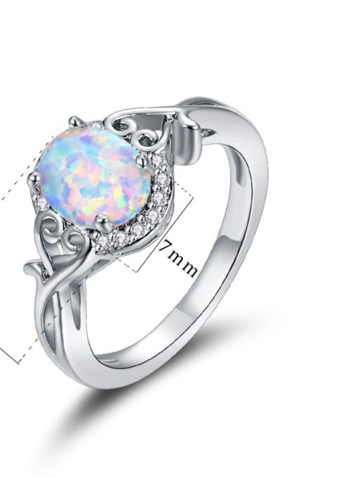 White Love Fashion Design Opal Alloy Ring
