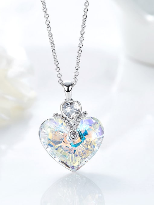 CEIDAI Fashion Heart austrian Crystal Copper Necklace 3