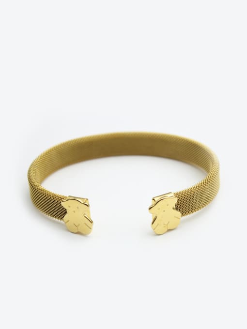 XIN DAI Bear Stainless Steel Open Mesh Bangle 2