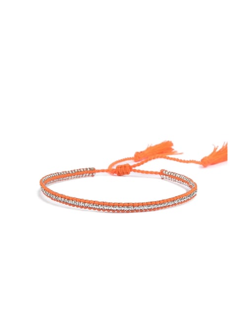023 Handmade Woven Rope Glass Beads Colorful Bracelet