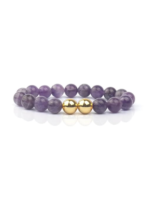 KSB010-2R Natural Amethyst Beads Fashion Women Bracelet