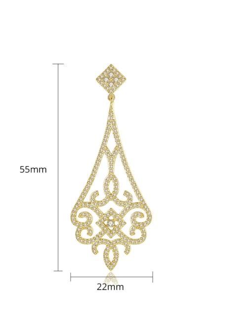 BLING SU Copper With 18k Gold Plated Vintage Geometric Party Drop Earrings 3