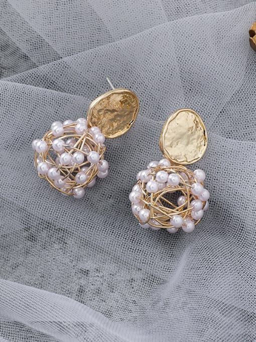 Main plan section Alloy With Gold Plated Fashion Hollow Round Drop Earrings