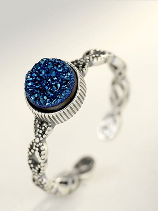 Blue Sterling silver Thai silver style  semi-precious stones  ring