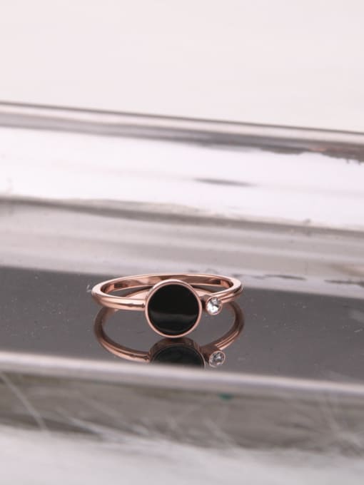 GROSE Titanium With Rose Gold Plated Simplistic Round Band Rings 1