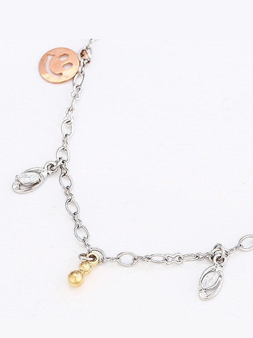 XP Copper Alloy Multi-gold Plated Fashion Smiling Face Zircon Anklet 2