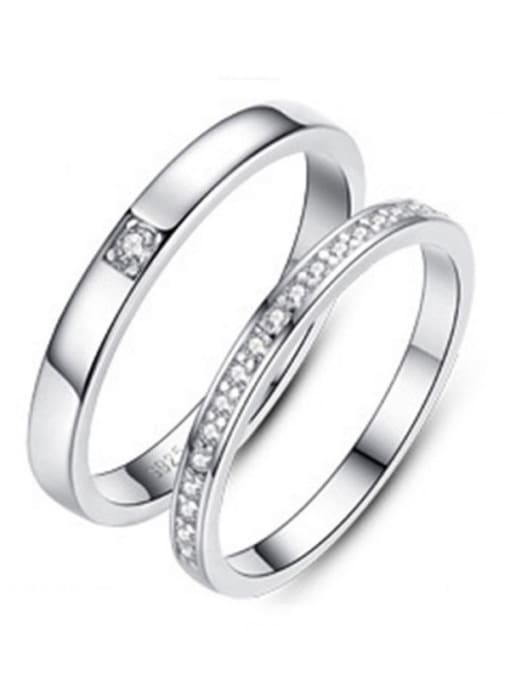 Simple Opening to the Ring 925 Sterling Silver With Cubic Zirconia Simplistic  loves  Band Rings