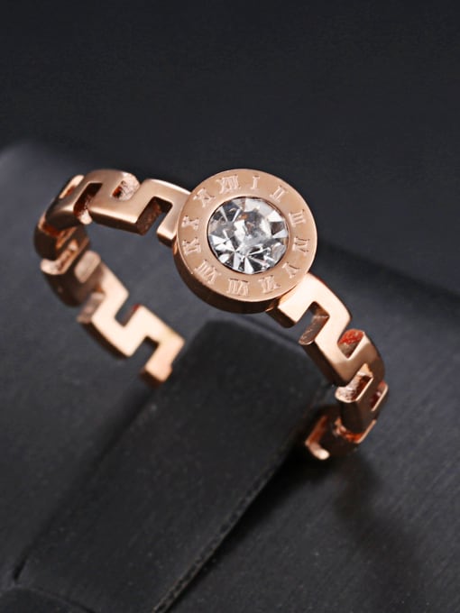 Open Sky Stainless Steel With Rose Gold Plated Fashion The Great Wall pattern Rings 1