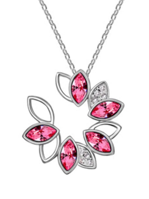 pink Fashion Marquise austrian Crystals Pendant Alloy Necklace