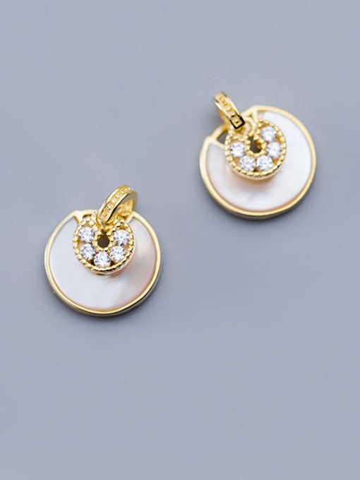 Rosh 925 Sterling Silver With Gold Plated Classic Round Stud Earrings 1