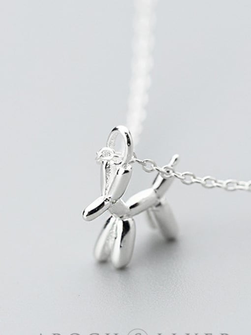 S925 Silver Necklace - Silver S925 Silver Necklace Pendant female wind personality dog pendant temperament cute little animal clavicle chain D4322