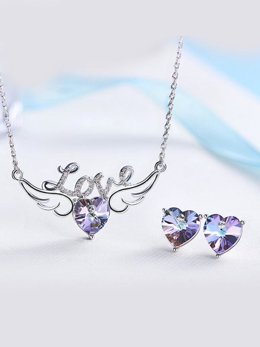 CEIDAI austrian Crystal Heart-shaped Set