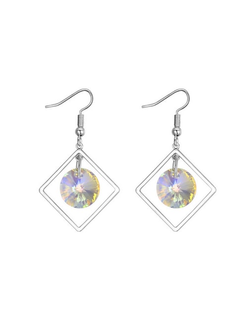 QIANZI Fashion Hollow Square austrian Crystals Alloy Earrings 0