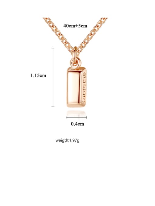 CCUI 925 Sterling Silver With Rose Gold Plated Simplistic Geometric Necklaces 3