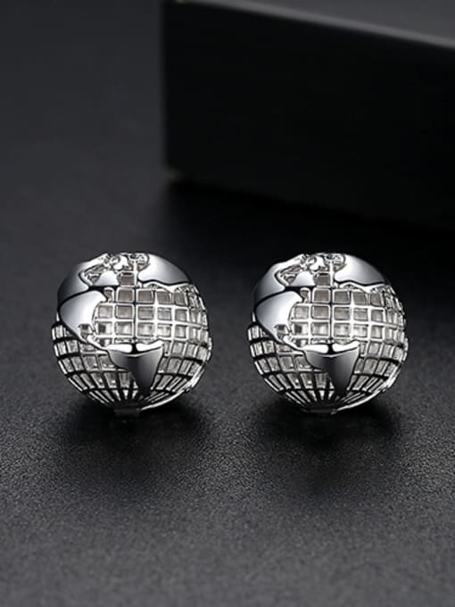 Platinum Copper With Gold Plated Fashion Hollow Globe Clip On Earrings