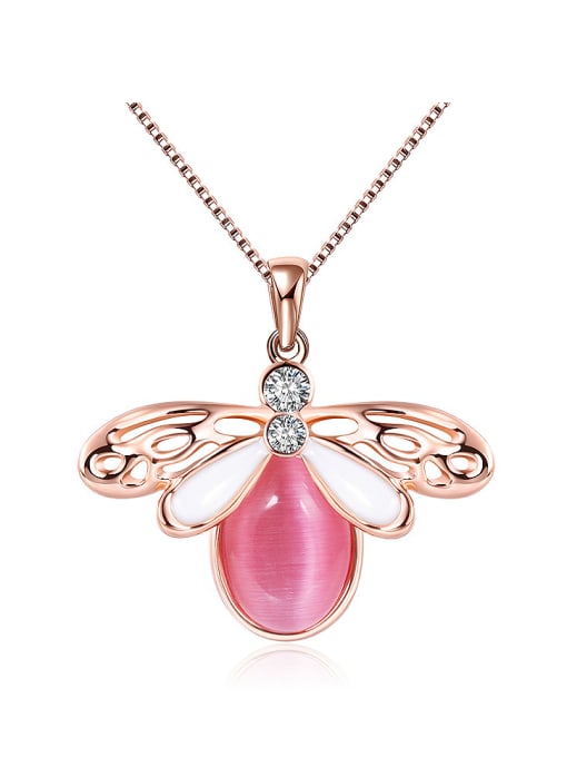 Ronaldo Exquisite Dragonfly Shaped Opal Stone Necklace 0