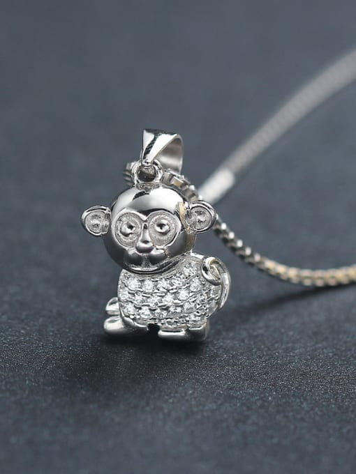 kwan S925 Silver Stereo Monkey Sweater Accessories Pendant 2